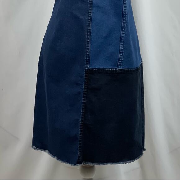 Hope & Harlow Blue Jean Denim Patchwork Boho Chic Western Dress NWOT Size 10 - Picture 4 of 13